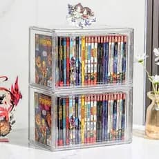 caixa acrilica organizadora de Livros Grande Transparente com Tampa Exibição para cadernos b5 Disco CD