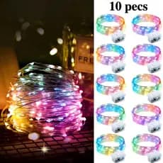 5/10/20 Fio de Luz LED Colorido 2m/3m | Decoração de Festas, Aniversários e Casamentos