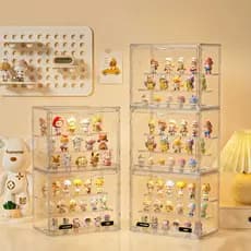 Caixa de Armazenamento para action figure estante de exibição com tampa grande porta magnética empilhável