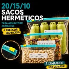 20/15/10 Sacos Herméticos Para Armazenar Alimentos Reutilizável Congelador Zip Lock