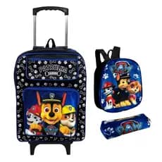 Kit Mochila Escolar Infantil Grande Rodinha Lancheira + Estojo