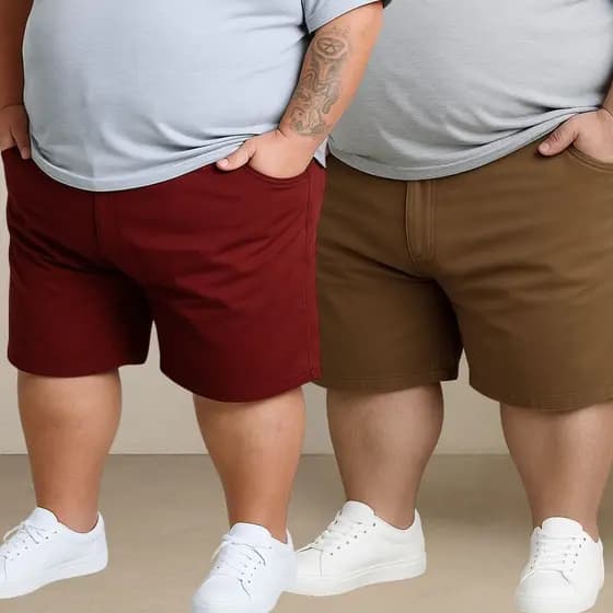 Kit 2 Bermudas Sarja Masculina Plus Size 60 ao 66 Exg