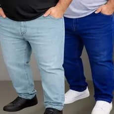Kit 2 Calças Jeans Plus Size Com Lycra Slim 48 Ao 58 Exg