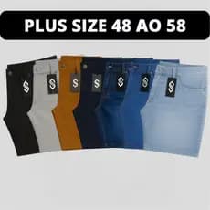 Kit 7 Bermudas Jeans e Sarja Masculina Plus 48 Ao 58 Exg