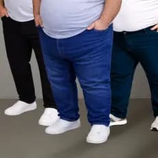 Kit 3 Calças Masculina Jeans Plus Size lycra 48 Ao 58 Exg