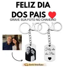Chaveiro Medalha Dia Dos Pais Personalizado Presente Data Comemorativa Lembrança Frente e Verso