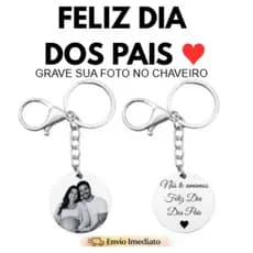 Chaveiro Medalha Presente Dia Dos Pais Personalizado Prata Aço Inoxidável Resistente Alta Qualidade