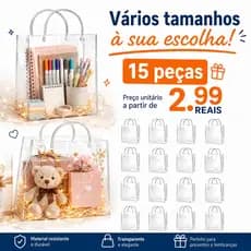 Sacola Transparente Para Presentes Reutilizável PVC Material Adequado Para Presentes de Papelaria Para Festas Infantis