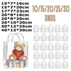 Sacola Transparente para Presentes Reutilizável PVC Lembrancinhas 10/20/30 Peças Festa de noiva bebê batismo