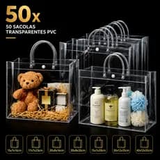 Sacos de Presente de Plástico de PVC Transparente Reutilizável Para Natal Casamento Festa Aniversário