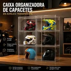 1/2/4 Peças Box Caixa Organizadora Acrílico Grande Transparente Para Capacete Proteção Contra Poeira e Umidade