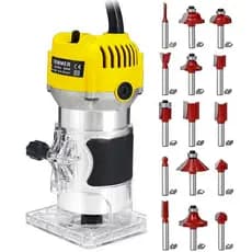 Kit Tupia Laminadora 800W e Jogo de Fresas para Madeira 15 Peças