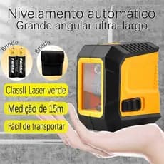 Nível a Laser Profissional Autonivelante 2 Linhas 20 Metros Verde  360 Grau