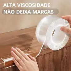 Fita Dupla Face 2/3m Transparente extra Forte para paredes quadros decorativos molduras fita dupla face fina