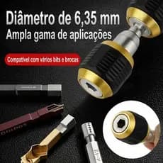 Adaptador de Engate Rápido 60mm Cabeça Grande Ejetável 1/4 Chave de Fenda e Furadeira Universal