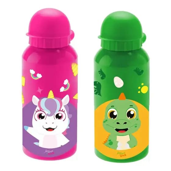 GARRAFA INOX INFANTIL 400 ML AGUA SUCO ESCOLA DINO UNICO