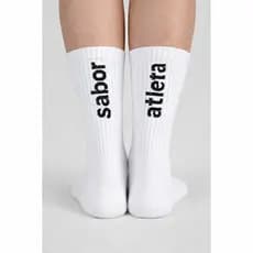 Meias de frase unissex cano alto algodão 3/4(Crossfit patins academia)envio imediato