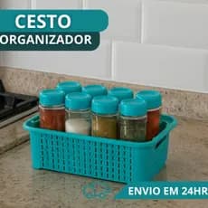 Cesto organizador de  Cozinha Pote de Plástico Multiuso Diversas Cores
