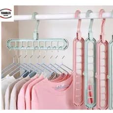 Cabide Mágico Organizador 9 Furos MultiDobrável Guarda-Roupa