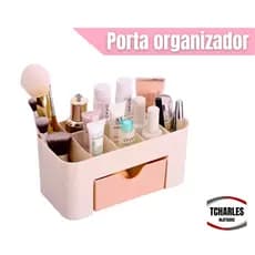 Organizador De Mesa Porta Lápis Caneta Multifuncional Com Divisórias e Gaveta Multiuso- Porta Treco