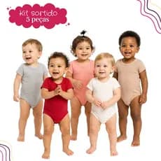 Kit 5 Peças Sortidas Body Bebe Canelado