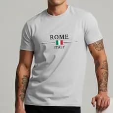 Camiseta Masculina Roma Italia Estilo Streetwear Casual 100% Algodão
