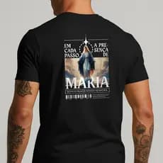 Camiseta Masculina Maria Religiosa Streetwear Estilosa Casual