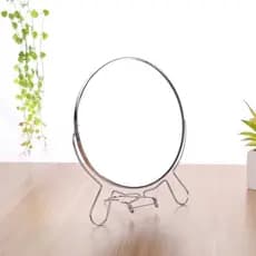 Espelho de Mesa com Aumento 7 Polegadas Giratório Inox Luxo Ideal Maquiagem Skincare Beleza