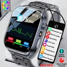 2025 Novo Preciso ECG AI Smartwatch Relógio Inteligente Coração Análise De Saúde Sanguínea Arterial Lipídio Pressão BT C