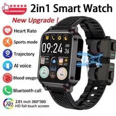 Smartwatch Relógio Inteligente TWS 2-Em-1 Fones De Ouvido Bluetooth Alta Fidelidade HD Qualidade Som BT Chamada Monitora