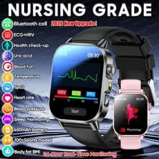 2026 Novo ECG + PPG Diagnóstico Saudável Relógio Inteligente Masculino Análise Corporal Pressão Arterial Ácido Úrico Lip
