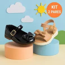 Kit 2 Pares Sapatilha Sandália Infantil Confortável Macia Leve Dia Das Crianças Promoção Tendência