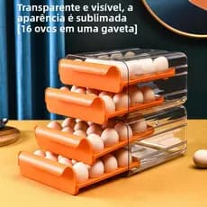 Caixa de ovos para animais de estimação, tipo gaveta, camada dupla, geladeira, caixa de armazenamento, cozinha doméstica