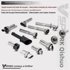 Acessórios para tubo de escape modificado para motocicleta, silenciador traseiro 51mm60mm, silenciador de redução de ruí