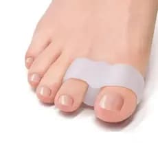 2 Pçs = 1 Par De Silicone Dois Buracos Separador De Dedo Do Pé Gel Protetor Joanete Ortopédico Hálux Valgus Guarda Alisa