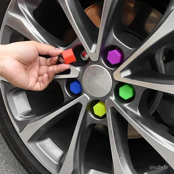 20 peças de parafusos luminosos de 15mm/17mm/19mm, usados para calotas de rodas de carro, à prova de ferrugem, com porca