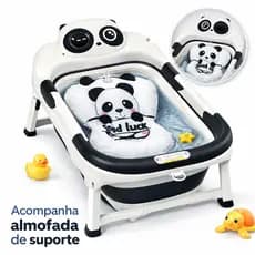 Banheira Dobrável Infantil Com Medidor De Temperatura Para Bebê
