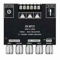 Placa Amplificadora Som 2.1 Bluetooth Estéreo Zk-mt21 Canais