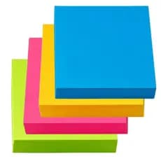 Bloco Adesivo Reposicionável 7,6 x 7,6 cm Adere Kit 4 blocos