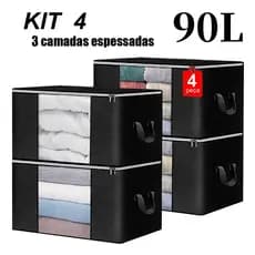 8 /4/2 pcs 90/70L Caixas Organizadoras de Roupas Calçados Cobertas TNT Com Tampa Ecológico Multiuso À prova de umidade