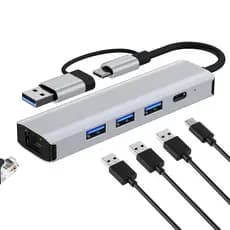 Hub 5/7/8/9 em1 com  USB Tipo C De Alta Velocidade 3.0 Porta Multi Adaptador RJ45 SD TF Para Computado