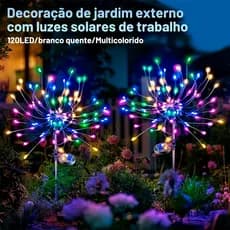 120 LED Luzes De Fogos De Artifício Para Gramado De Natal Corda Solares O Dia Ao Ar Livre