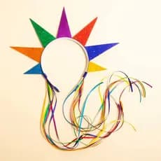 Tiara Carnaval Sol Rainbow Azul  -