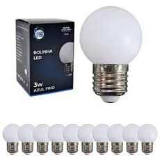 Kit 10 Lâmpada LED Bolinha 3W 6500K Luz Branca Fria Festão Varal de Luz Camarim Bivolt
