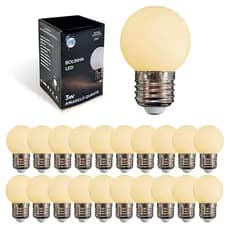 20x Lâmpada LED Bolinha 3W 3000K Quente p/ Varal de Luz Festão Bivolt Camarim Letreiro