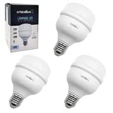 Kit 3 Lâmpada Bulbo 50w Branca Fria 6500k Led Alta Potência E27 Bivolt Cristallux