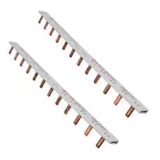 Kit 2 Barramento Pente Unipolar 63A Monofásico 12 Polos 21,5cm DIN Elitek