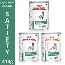 Ração Úmida Royal Canin Veterinary Diet Satiety KIT 3x Latas Cães Obesos Controle Peso Emagrecimento