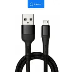 ⚡Cabo Carregador Micro Usb V8 Nylon Trançado 1m 2A Carga Rápida Turbo Preto Reforçado Android