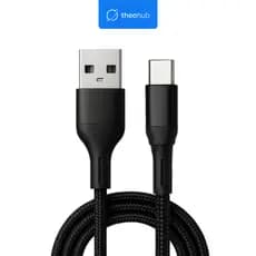 ⚡Cabo USB p/ Tipo C Nylon Trançado Carregamento Super Rápido 20W 3A 1m Preto Celular Android